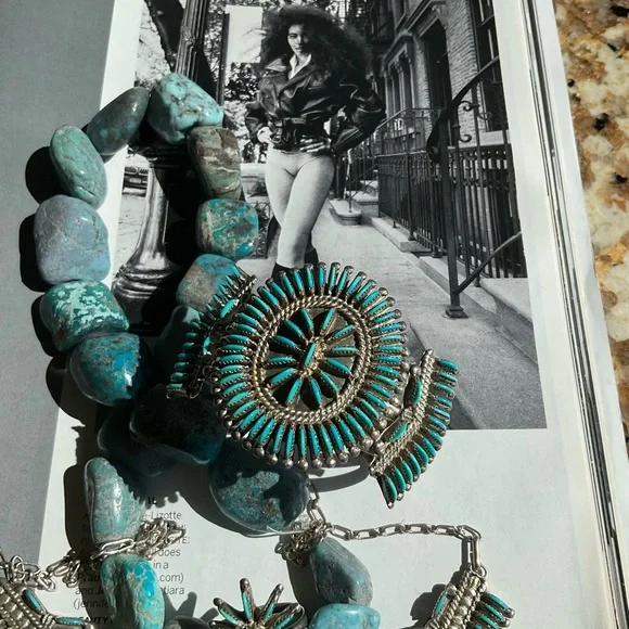 Bracelet and Necklace Set~ Native Signed BellisonZuni J.S. Bellson Sterl… - Picture 13 of 16